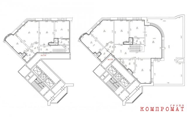 План двухэтажной квартиры Юрия Бездудного (второй этаж с террасой)
